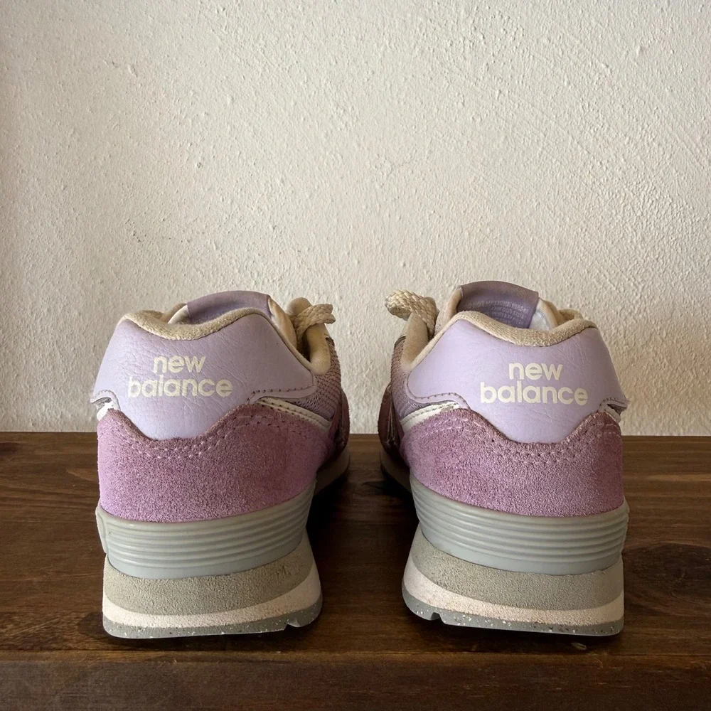 New Balance 574 Kids Lilac Glow Suede Sneakers PC574ESL Size 13